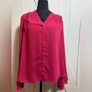 Calvin Klein Pink Boxy Buttoned Blouse